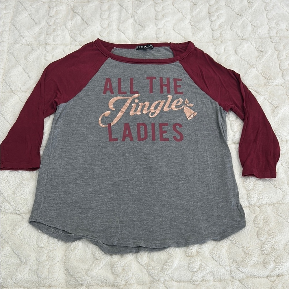 Poshmark Gray and Burgundy Raglan Tee